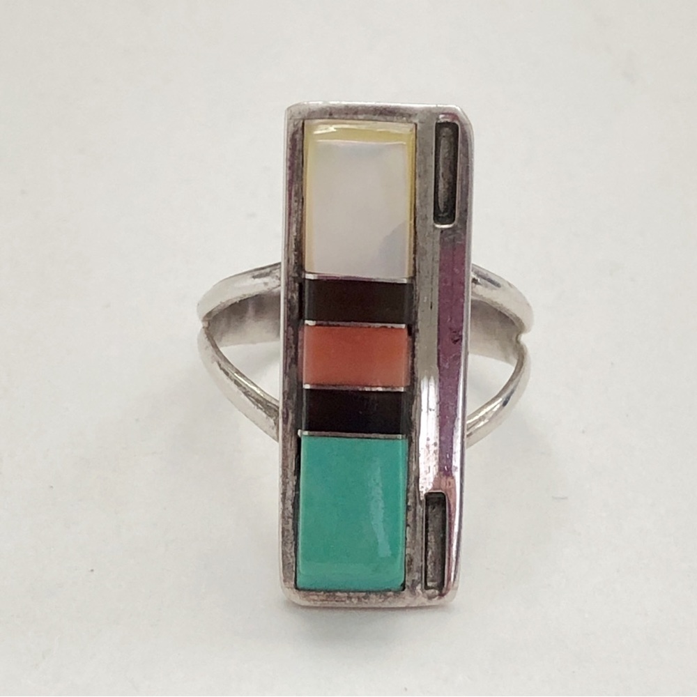 Vintage Martin & Esther Panteah Zuni Turquoise On… - image 1